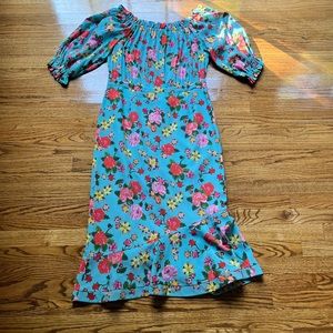 SALONI!  Blue Floral, off or on the shoulder. Size10!
Gorgeous bright colors!